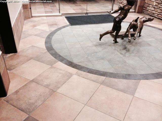 10/29/14

Carter T. performed on-site inspection.

The crew did an excellent job sweeping and damp mopping tile floors.

Nice work team!!

Client will be very happy with our work tonight.

Carter T.