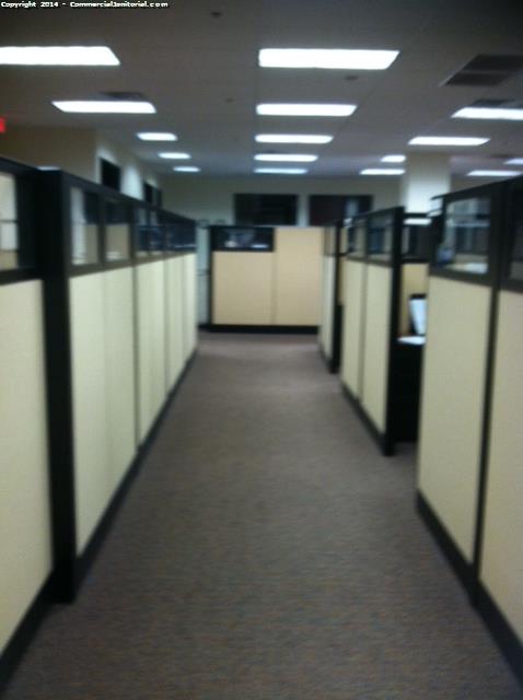 Cubicles were cleaned, Carpet were vacuumed 