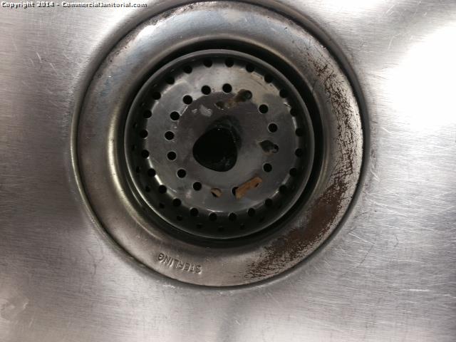 Drain inside of sink was cleaned ,removed all calcium built -up 