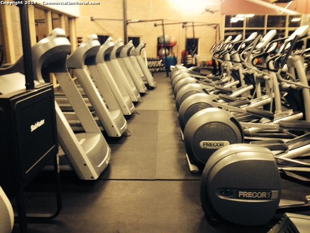 7.21.14 Maria Carbajal performed inspection

The fitness center looks great.
Machines dusted and disinfected 
Floors swept and damp mopped.

Account will be happy.