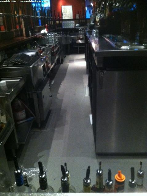7-13-14 Cleaner and supervisor Brenda was present.

WIped and sanitized bar line.

Client was super happy.

Jason L. 