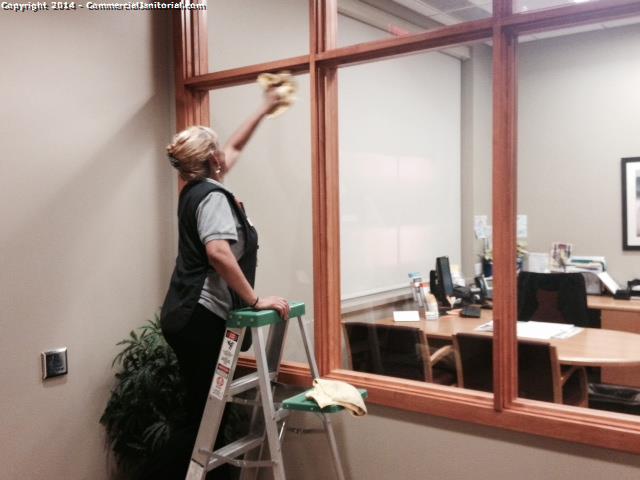8.20.14 Maria and her team are doing such a good job of wiping down glass partitions.

Nice work Maria.

