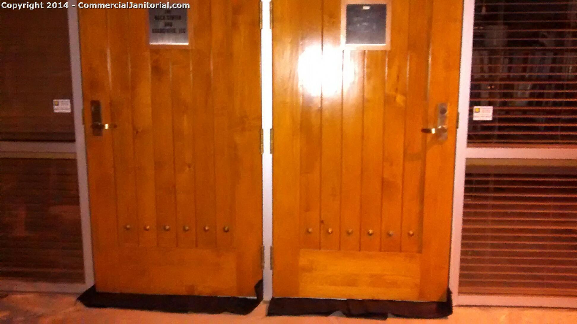 The flood guards were placed under doors client has requested to stop water from entering suites 
