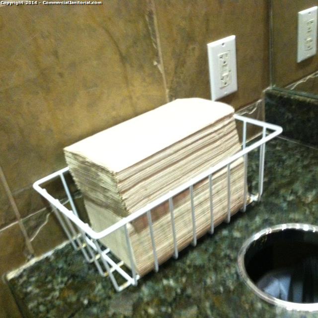 11/25/14

Tom J. performed inspection at account.

The crew did a great job of restocking paper towels in restrooms.

Nice work team!!

The client will be happy.

Tom J.