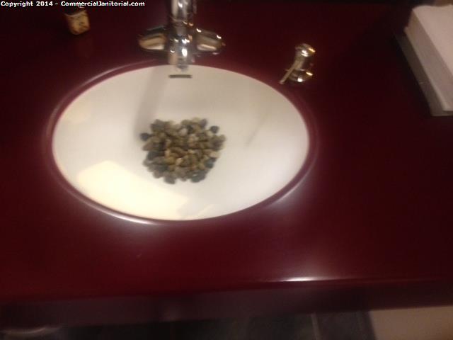 The sinks were cleaned , with basic wipe down 
