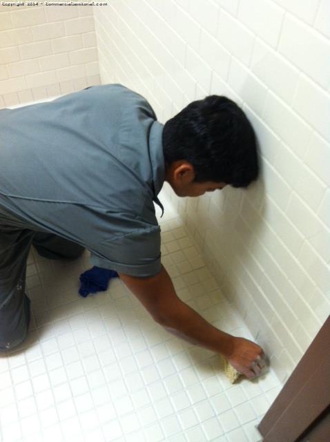This is part of our janitorial process when we clean tile floors