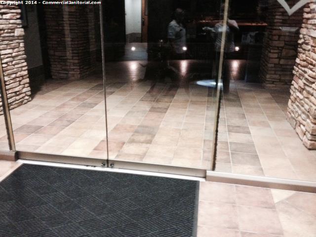 10/29/14

Janet B. performed on-site inspection.

The crew did an excellent job of wiping down the front entrance glass.

Nice work team!!

Client will be very happy with our work tonight.

Janet B.