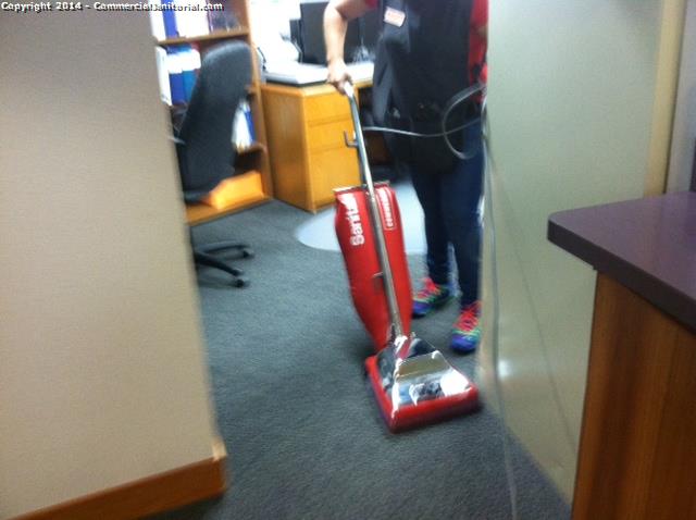 11-18-14 

Ashley T. performed onsite inspection.

The crew is doing a great job at account vacuuming all the treatment rooms and making the place shine.

Nice work team!

Client will be very happy with our work.

Ashley T.