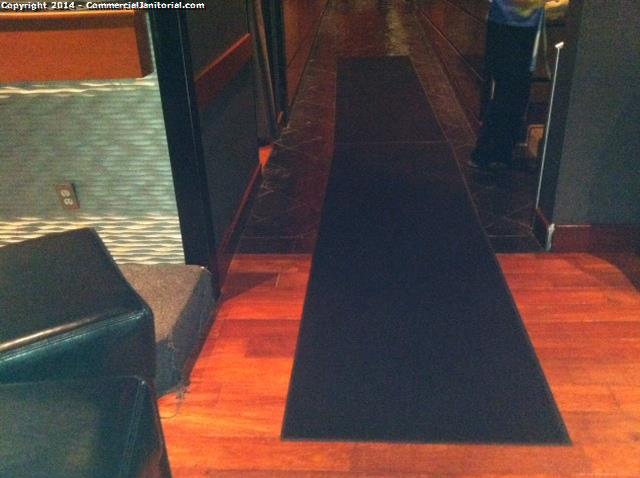 Restaurants use mats to keep the floor clean which makes it easier for the janitors