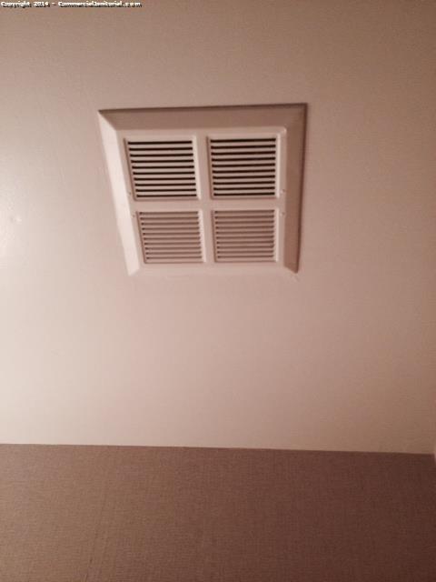10/29/14

Ralph A. performed on-site inspection.

The crew did an excellent job of dusting vents and air returns.

Nice work team!!

Client will be very happy with our work tonight.

Ralph A.