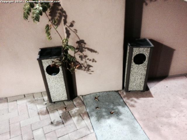 8.20.14 Janeth H. performed inspection

floor sweep - empty cigarette butts - emptied trash - police for trash in front and back of the patio.   Place looks good.

Janeth H.
