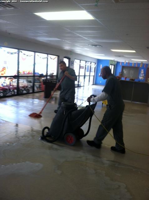 Crews working on leaving floors neatly clean 