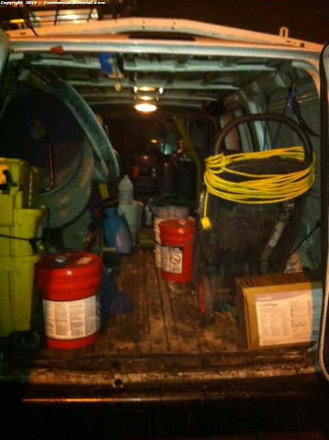 Gas van has been cleaned all equipment we use has been successfully tied down and in order 