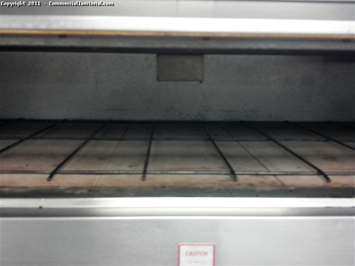 Commercial kitchen and restaurant cleaning. This is an after picture of an oven. We used scouring pads, oven cleaner, and steam cleaning.
