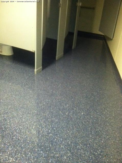 The bathroom floors were polished 