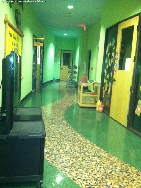 School hallways have been swept and moped . 