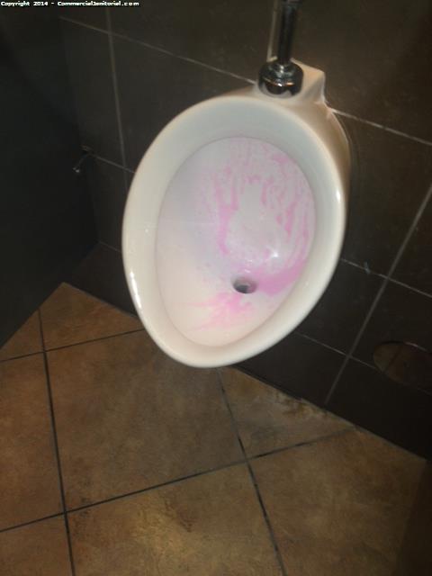6/24/14 Aracely Terros - McDowell Cleaner scrubbed inside toilets and bases See pics below Cleaner will continue to scrub Some urinals were scrub to avoid any issue also moving forward 