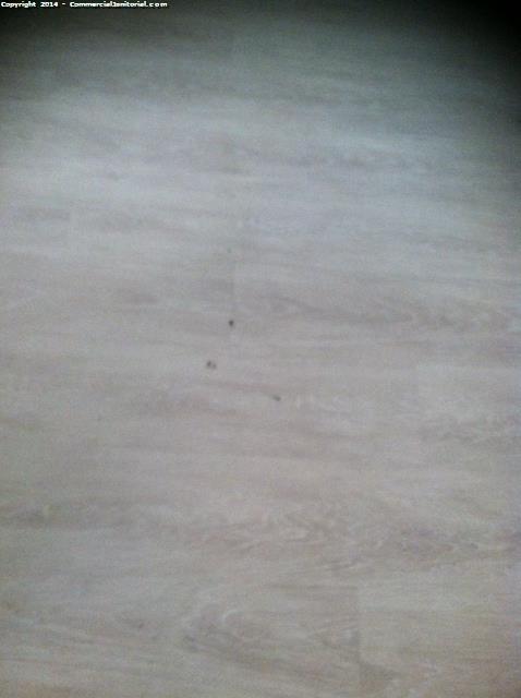 The black spots on floor seem to be either gum or some kind of gunk it has been removed 