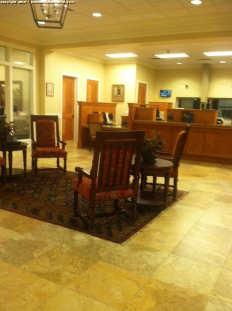 Cleaning top to bottom in waiting rooms, floors, chairs, and dusting all wood.