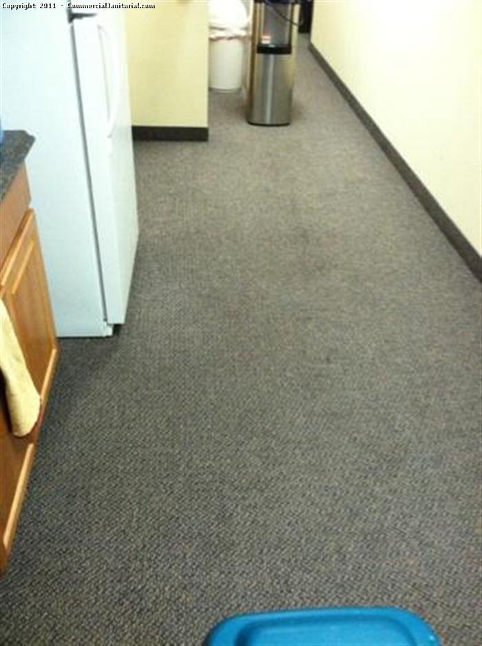 Here is a picture of us extracting carpet in a general office environment. Portable carpet extractors were used because no water was present for truck mounted cleaning.