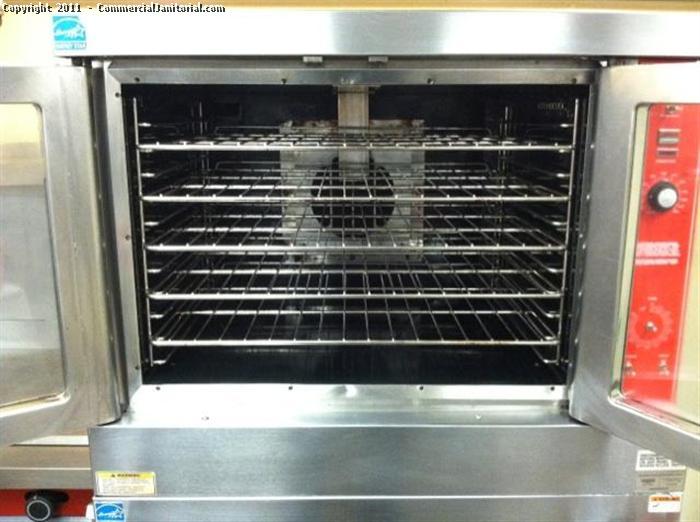 This is a picture of a kitchen convention oven after it was cleaned.