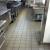 ceramic kitchen floor in a restaurant after a routine cleaning service