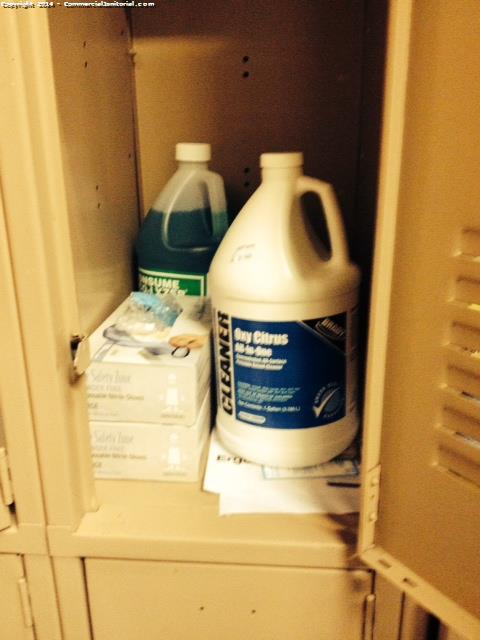 7.21.14

Cabinet is fully stocked of supplies for cleaner.