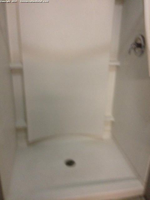 Standing showers were cleaned and sanitized to meet clients expectations