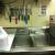 Dish washing area has been cleaned , and disinfected . Everything was wiped with stainless steel . 