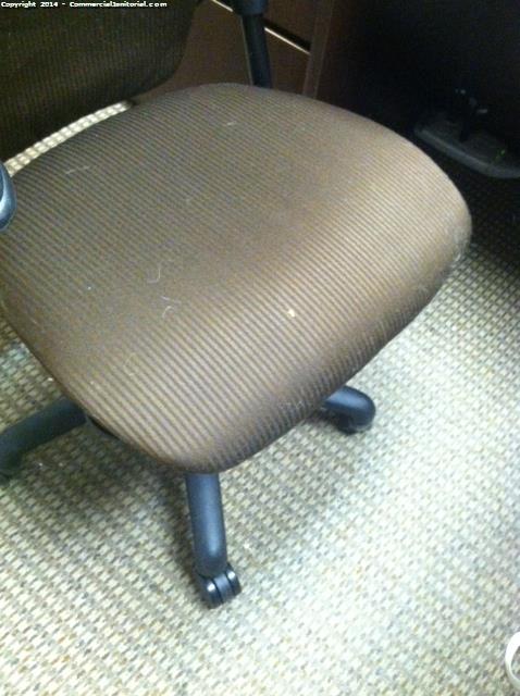 Chair cleaning as part of our regular janitorial service