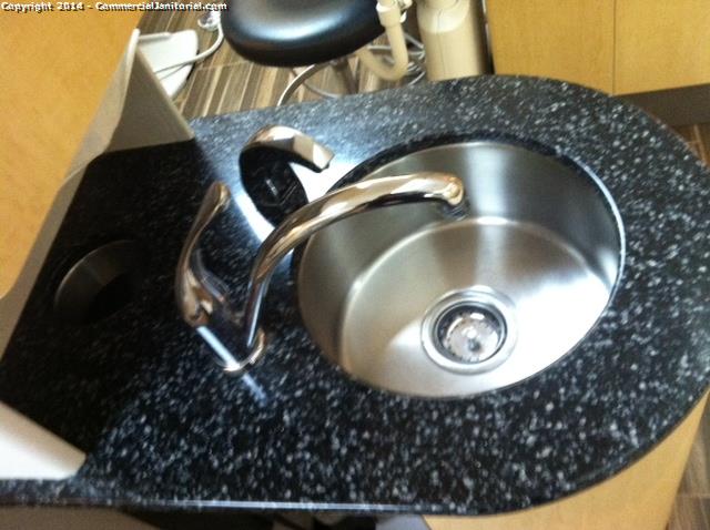 Dental office sink cleaning