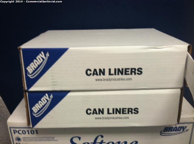 10-27-14 Dropped two cases of liners 

The client is fully stocked and happy.

Jason K.