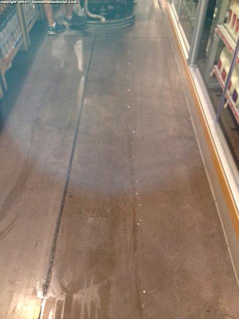 It is important to mop streaks on floors after the auto-scrubber cleans a grocery store