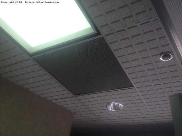 Cleaning the ceiling in a medical facility