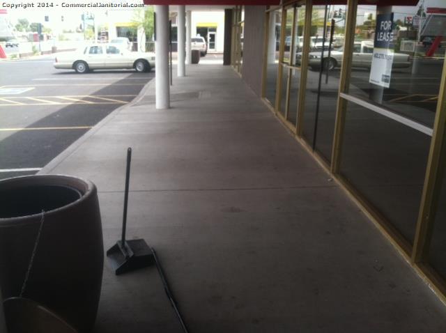 sweeping inn a parking lot
