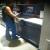 Here is one of our workers cleaning a commercial office kitchen basic wipe down 