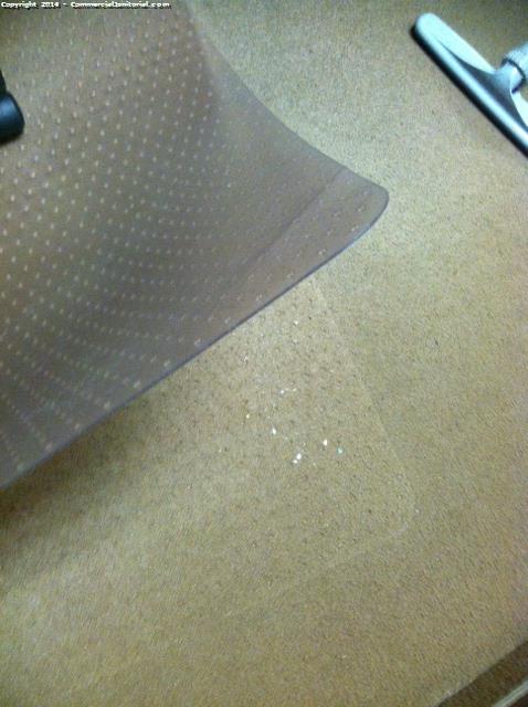 One of the cubicles chair had to much dog hair Cleaner removed some hair not all Restrooms drains cleaner put consume to eliminate the odor 