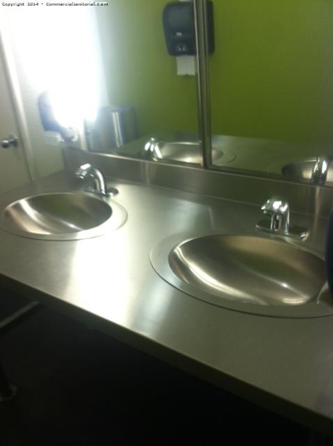 Freshly cleaned stainless steel sink 
