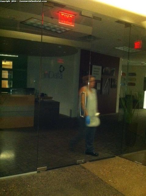 Facility Glass doors are being cleaned all smudges and finger print marks have been removed 