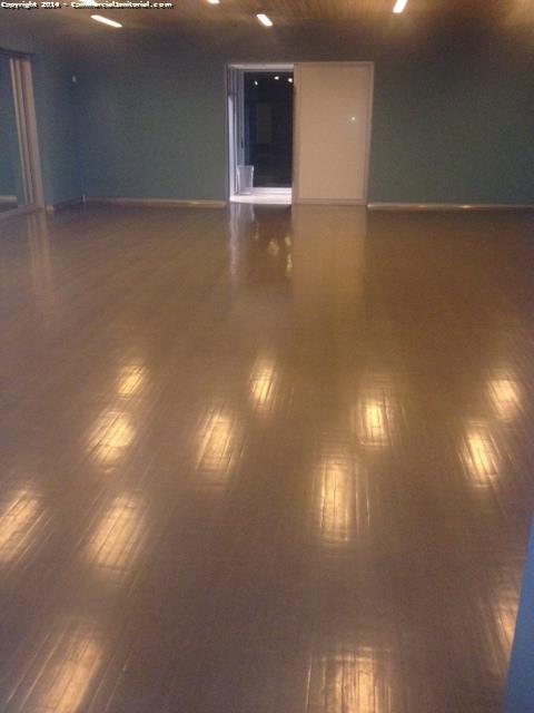 7/4/14 Michael-

We machine scrubbed hard wood floors and vacuumed up the dirty solution.