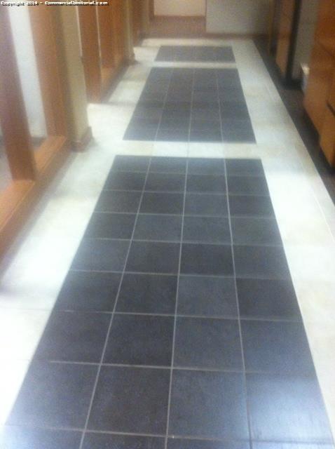After picture of grout that has been cleaned and color sealed. 