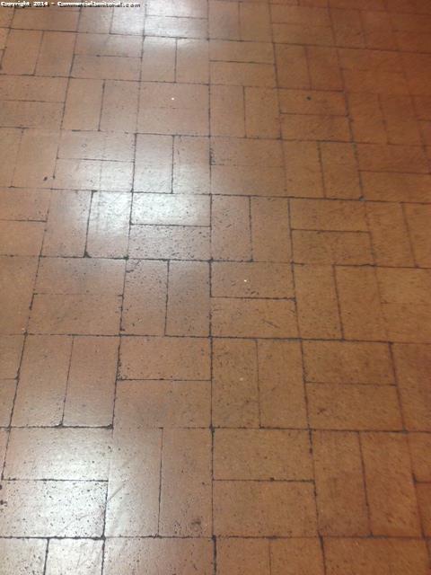 Floors were mopped with care its hard to see the shine in picture 