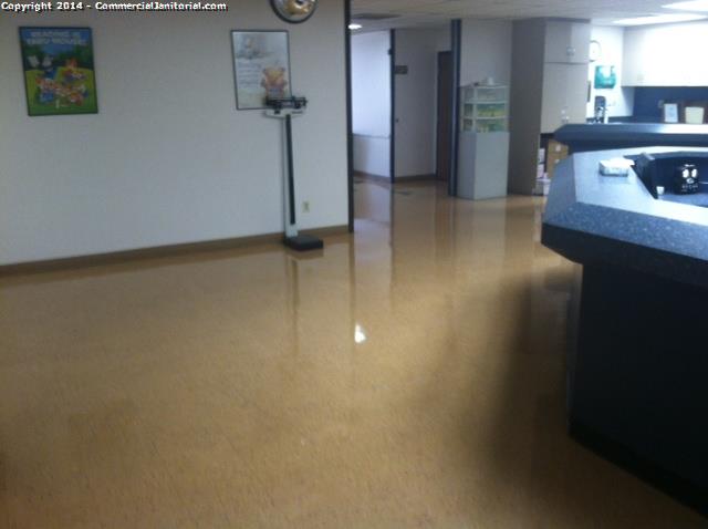 cleaning VCT as part of a medical floor cleaning.